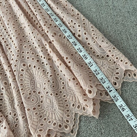 Anthropologie Coquette Akemi + Kin Bohemian Eyelet Swing Dress Blush Pink Size 0 - Picture 12 of 14